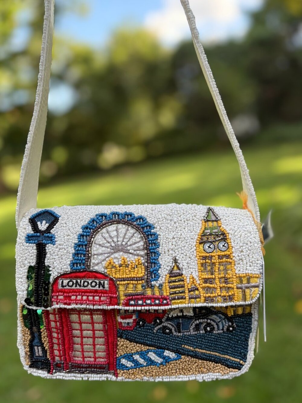 NWT Viral TikTok London Landscape Beaded Bag Handcrafted in India